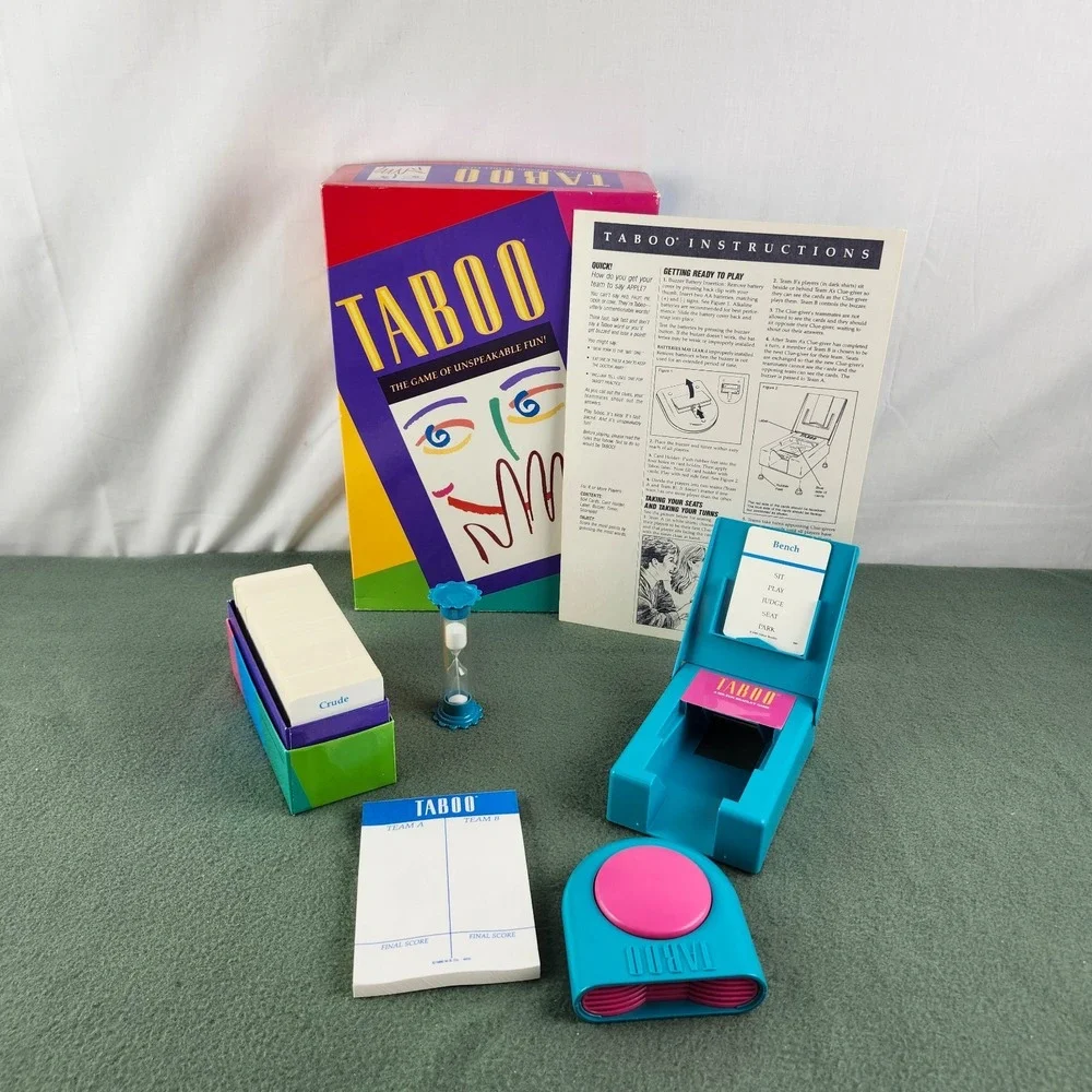 Vintage Taboo The Game of Unspeakable Family Fun Milton Bradley 1989, Complete